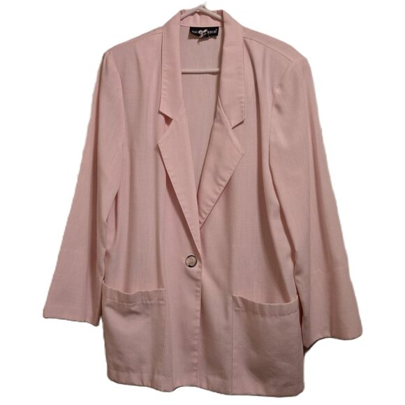 Sag Harbor Vintage 2 Pc Oversized Jacket 12 & Pants 16 Set Light Pink Women’s - Picture 3 of 7